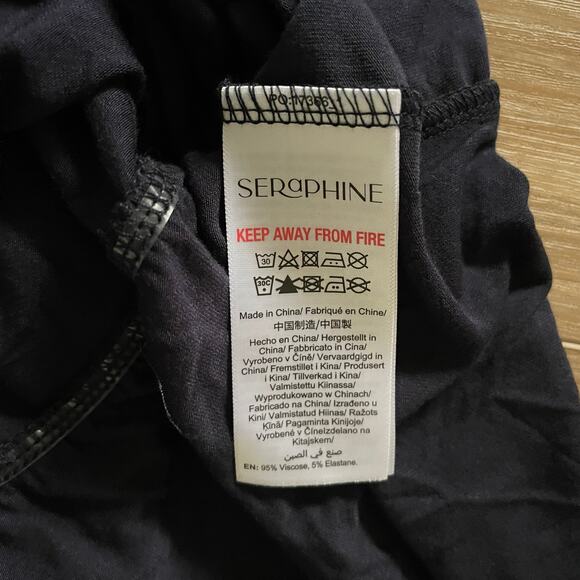 Seraphine Ester Navy Blue Jersey Maternity & Nursing Maxi Dress 2 - Picture 3 of 9